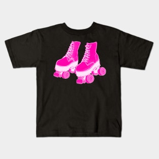 Pink Roller Skates Kids T-Shirt